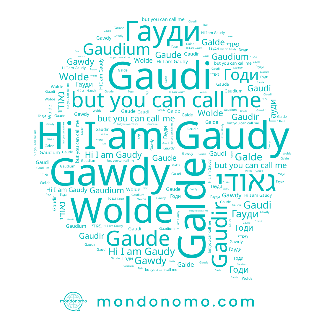 name Gaudi, name Gawdy, name Gaudy, name Wolde, name גאודי, name Gaude, name Гауди, name Gaudir, name Galde, name Годи