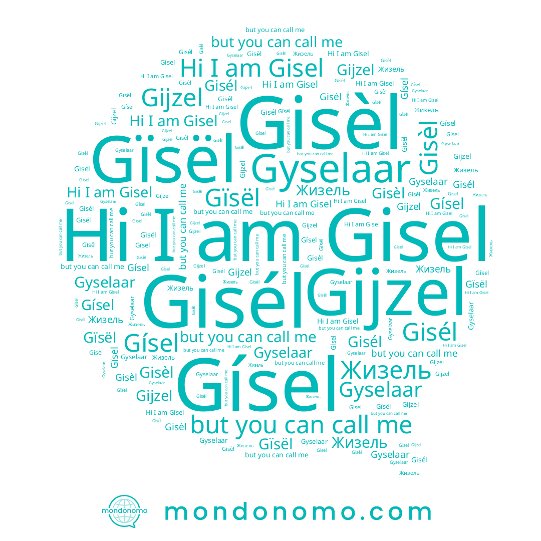 name Gísel, name Gyselaar, name Gisel, name Gijzel, name Gïsël, name Gisél, name Жизель, name Gisèl