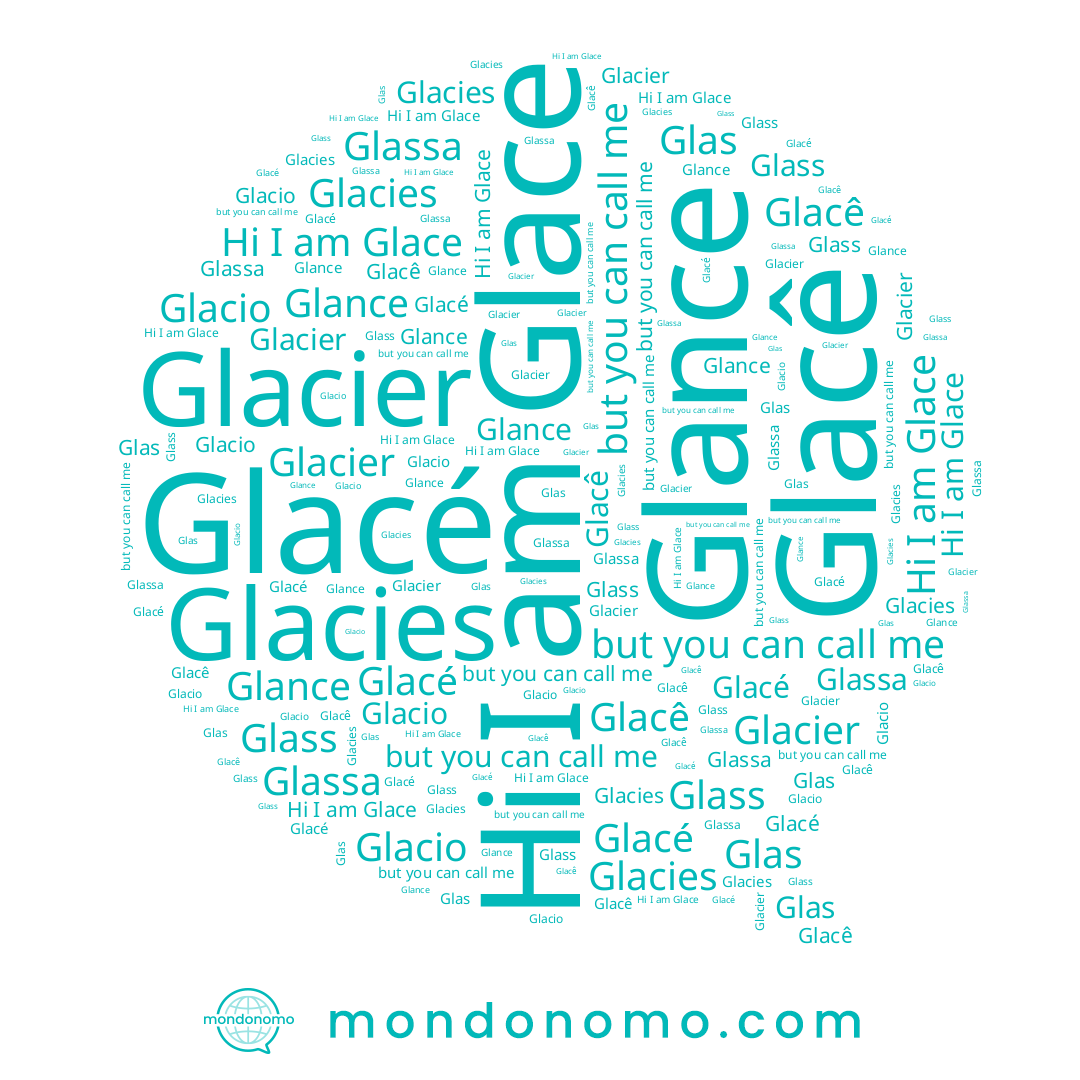 name Glacé, name Glace, name Glass, name Glassa, name Glas, name Glacier, name Glacê, name Glacio, name Glacies, name Glance