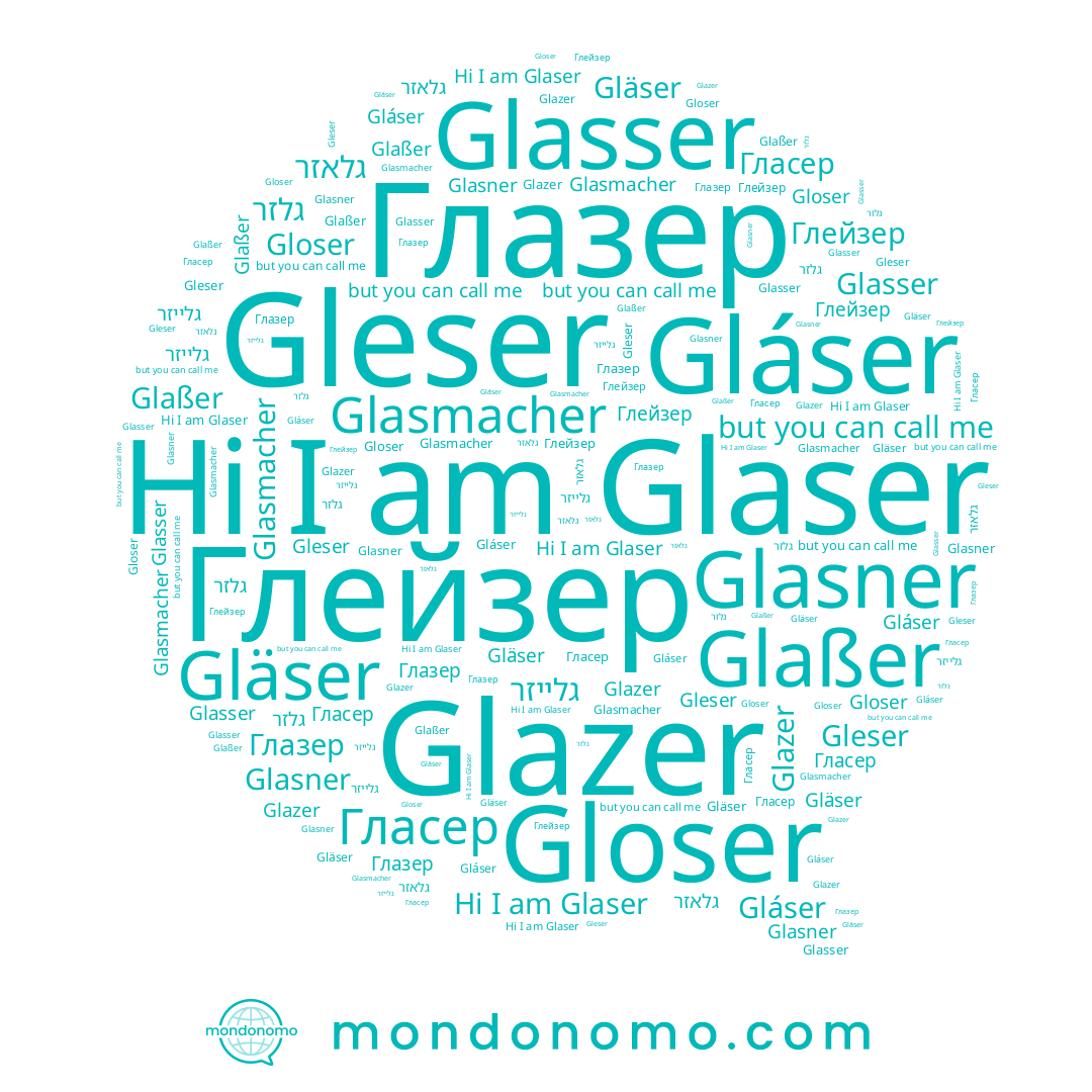 name Gláser, name Гласер, name Glaser, name Глазер, name Глейзер, name גלייזר, name Glasmacher, name Glasner, name Glazer, name Gloser, name Glaßer, name גלאזר, name Gläser, name גלזר, name Glasser, name Gleser