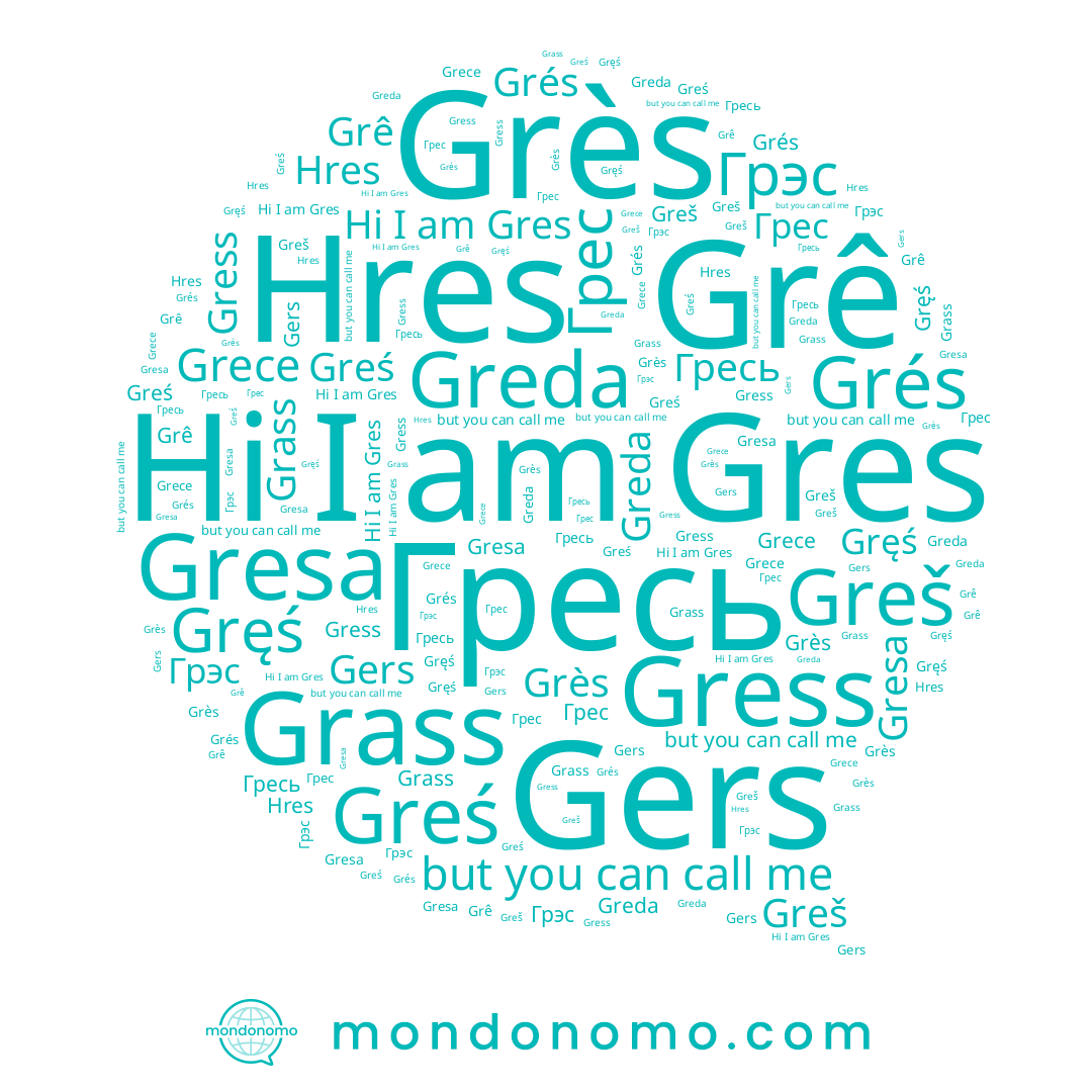 name Gręś, name Gres, name Grès, name Gress, name Gers, name Grê, name Grés, name Grece, name Hres, name جريس, name Gresa, name Грес, name Grass, name Гресь, name Greś, name Грэс