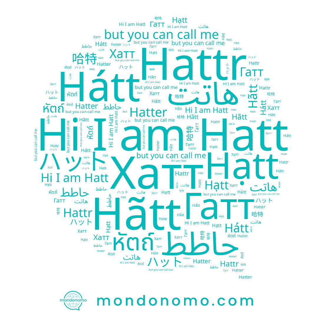 name Гатт, name حاطط, name 哈特, name Hatter, name Hãtt, name Hatt, name Hattr, name ハット, name Hátt, name هاتت, name Hạtt, name หัตถ์, name Хатт