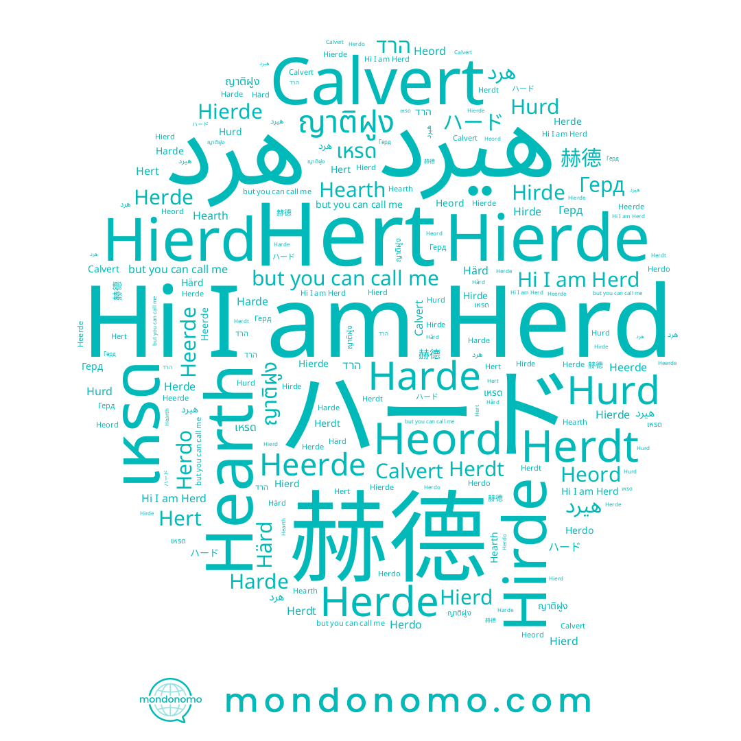 name Hearth, name Harde, name เหรด, name Herdt, name Heord, name Hirde, name Herdo, name Hert, name Calvert, name Hierde, name Hurd, name Heerde, name Herde, name Härd, name הרד, name ญาติฝูง, name Герд, name Hierd, name 赫德, name Herd