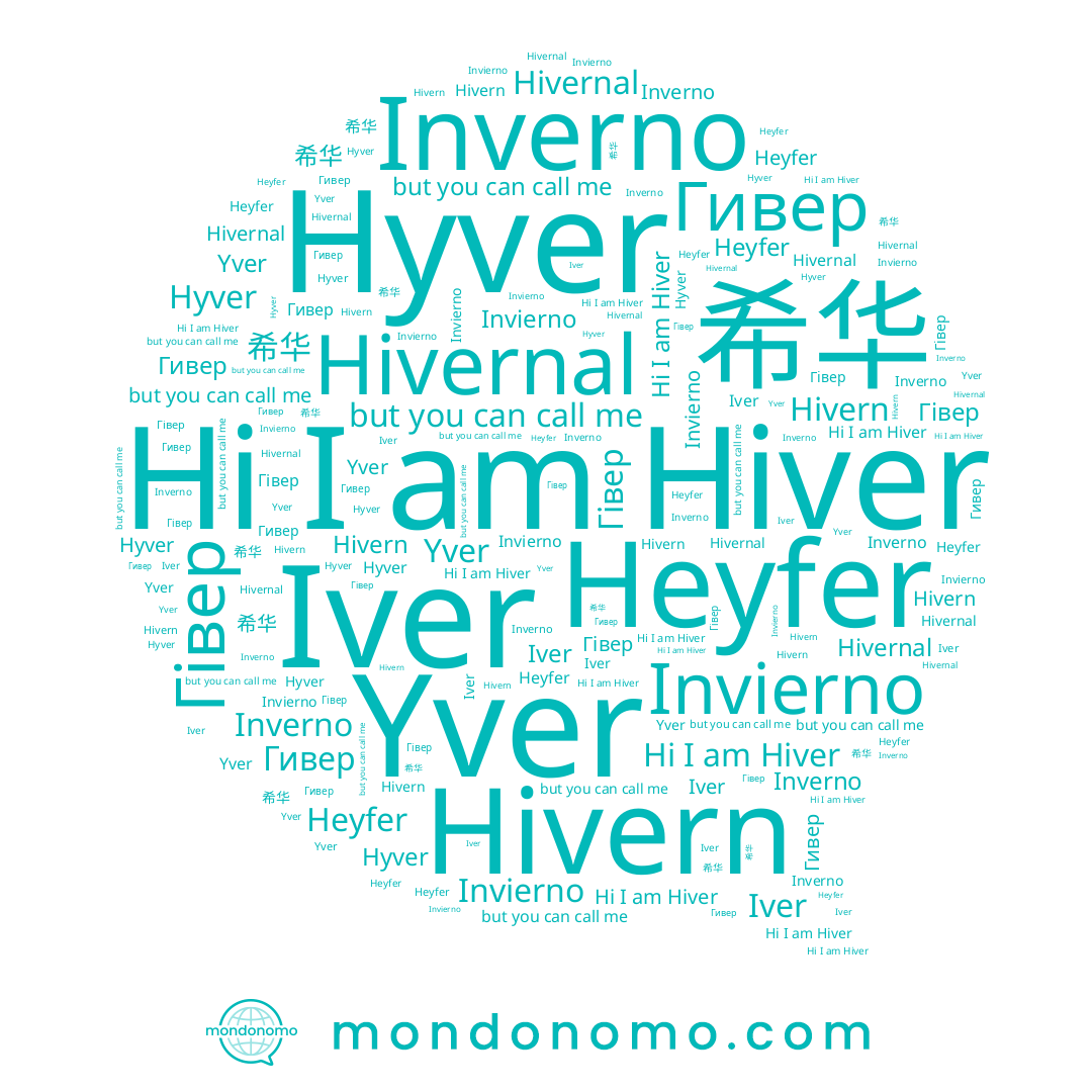 name Hyver, name Invierno, name 希华, name Гивер, name Inverno, name Гівер, name Yver, name Heyfer, name Iver, name Hiver, name Hivernal, name Hivern