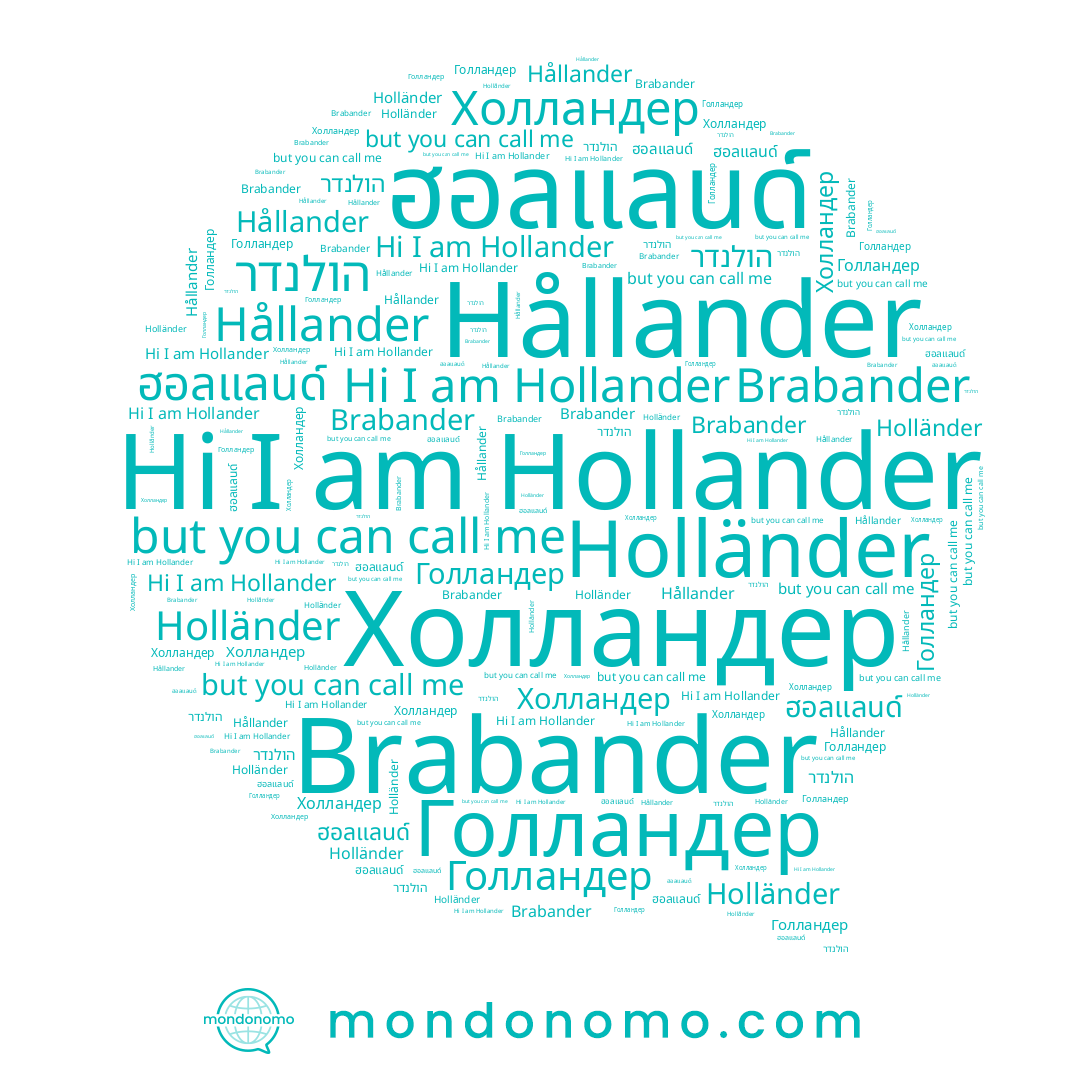 name Hållander, name Холландер, name ฮอลแลนด์, name Holländer, name Hollander, name Голландер, name הולנדר, name Brabander