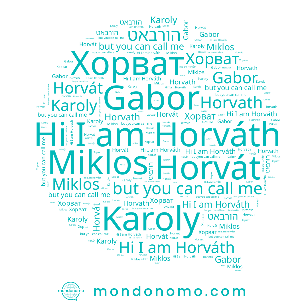 name Gabor, name Miklos, name הורבאט, name Horváth, name Horvát, name Horvath, name Karoly, name Хорват