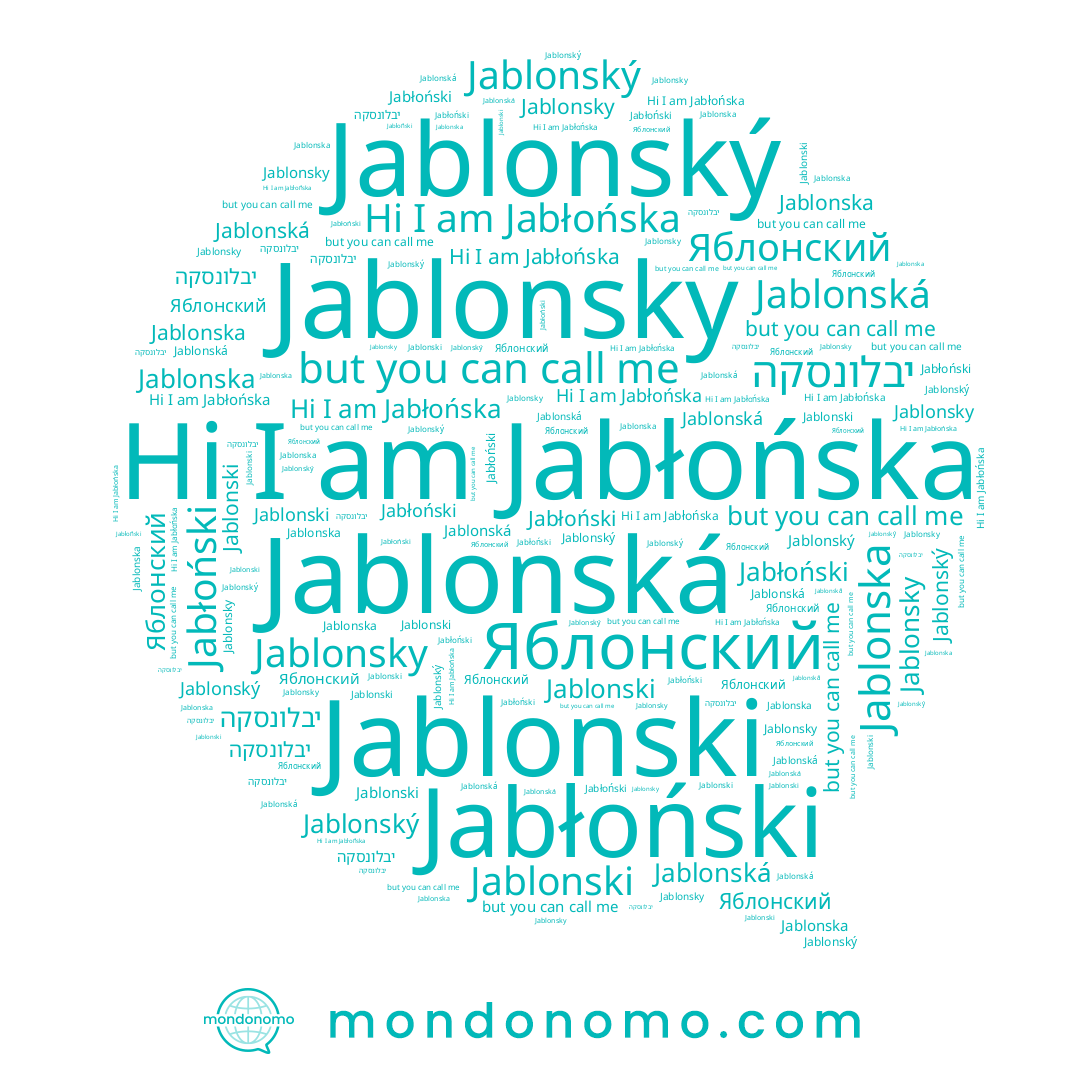 name Jablonska, name Jabłoński, name Jabłońska, name יבלונסקה, name Jablonský, name Jablonski, name Яблонский, name Jablonsky