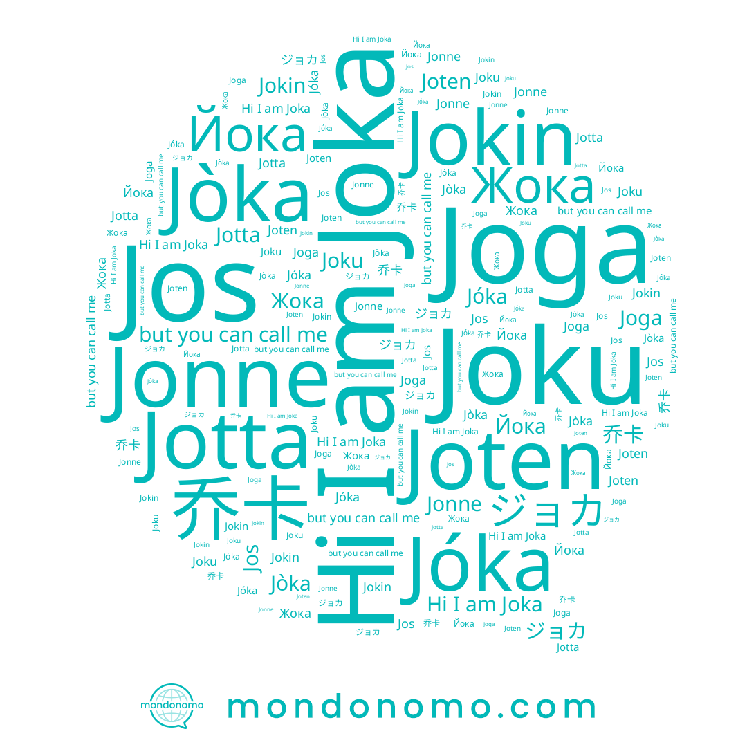 name Jonne, name Jotta, name ジョカ, name 乔卡, name Jóka, name Jòka, name Joten, name Joga, name Jos, name Joku, name Joka, name Йока, name Jokin, name Жока