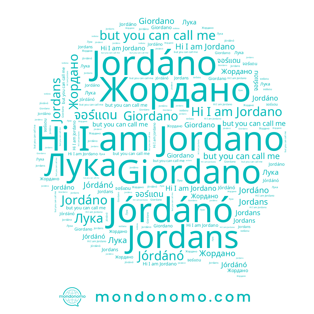 name Жордано, name Jordáno, name Jordano, name Лука, name Jórdánó, name จอร์แดน, name Giordano, name Jordans