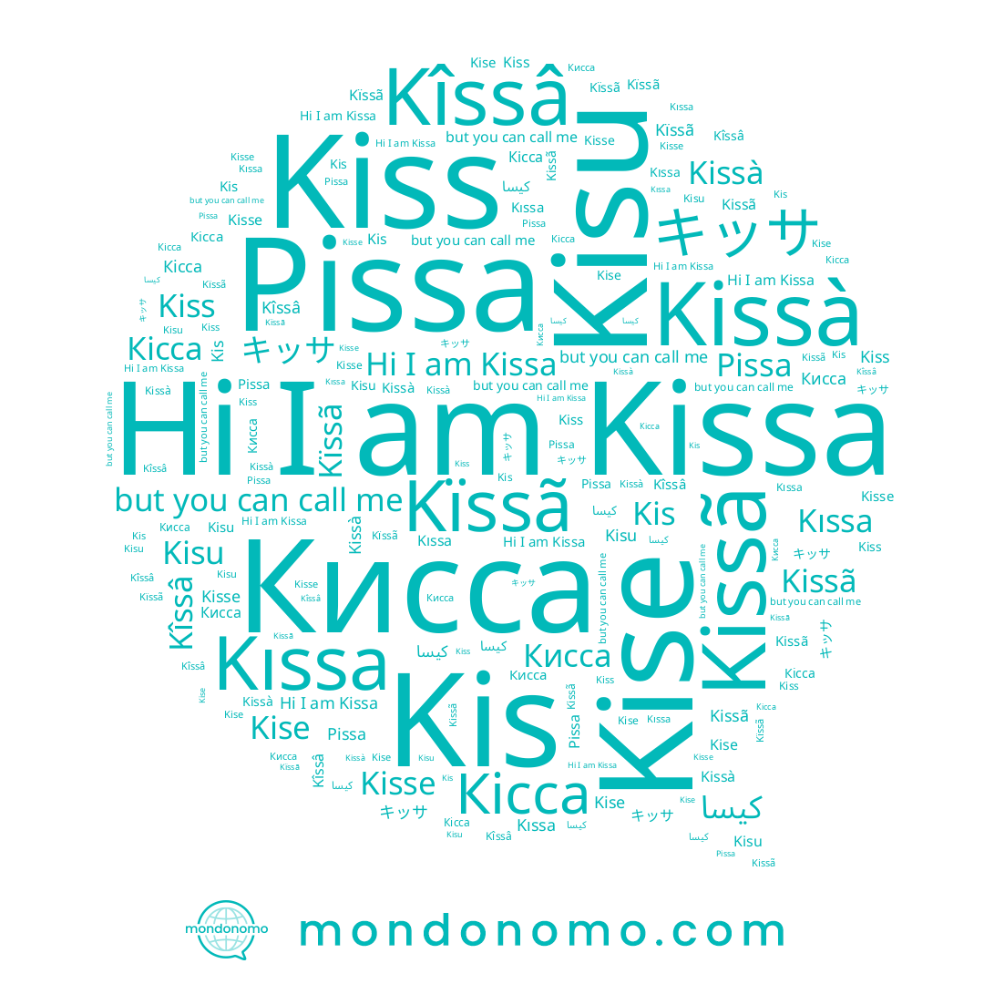 name Pissa, name Kîssâ, name Kise, name Кісса, name Kis, name Kïssã, name Кисса, name Kissà, name Kisu, name Kissã, name キッサ, name Kissa, name Kiss, name Kıssa, name Kisse