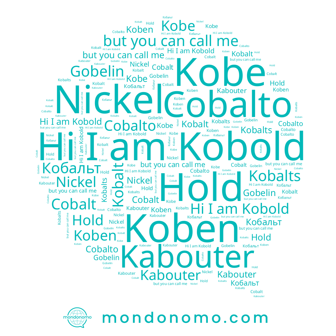 name Kobold, name Koben, name Kabouter, name Nickel, name Hold, name Gobelin, name Kobalts, name Kobe