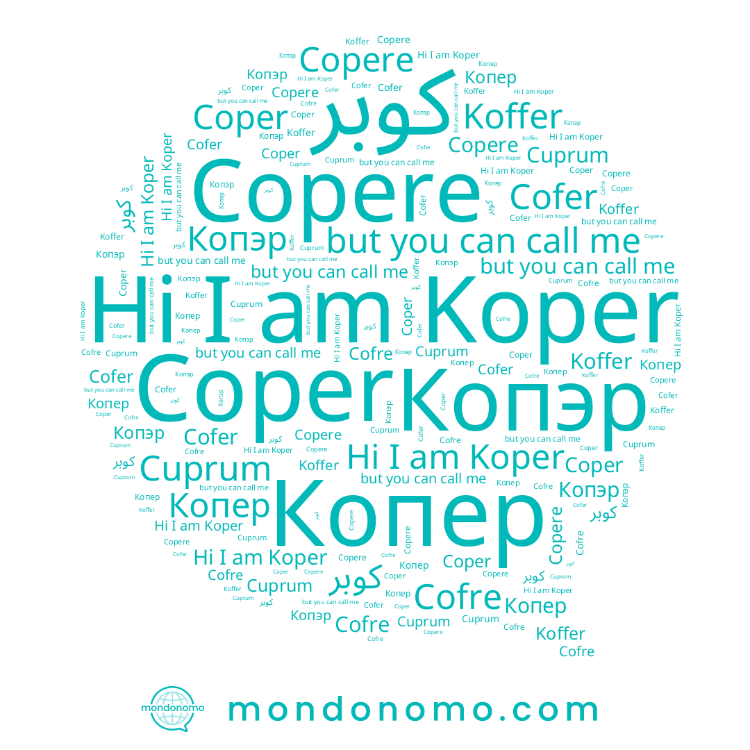 name Копер, name Coper, name Cofre, name Koffer, name Cofer, name Копэр, name كوبر, name Koper, name Copere