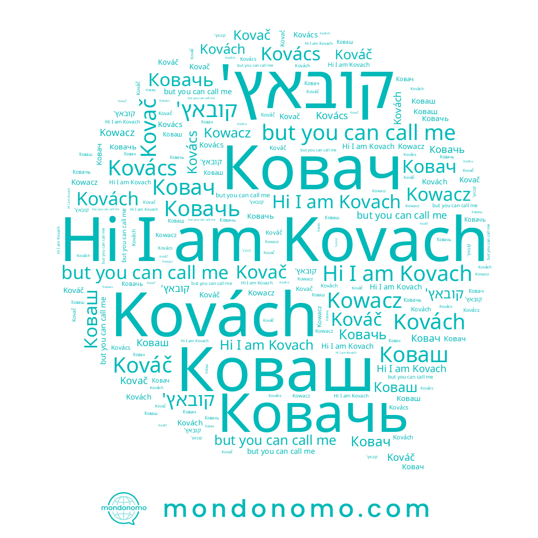 name Kovač, name Коваш, name Ковачь, name Kowacz, name Kovach, name Kováč, name Ковач, name Kovács, name קובאץ', name Kovách