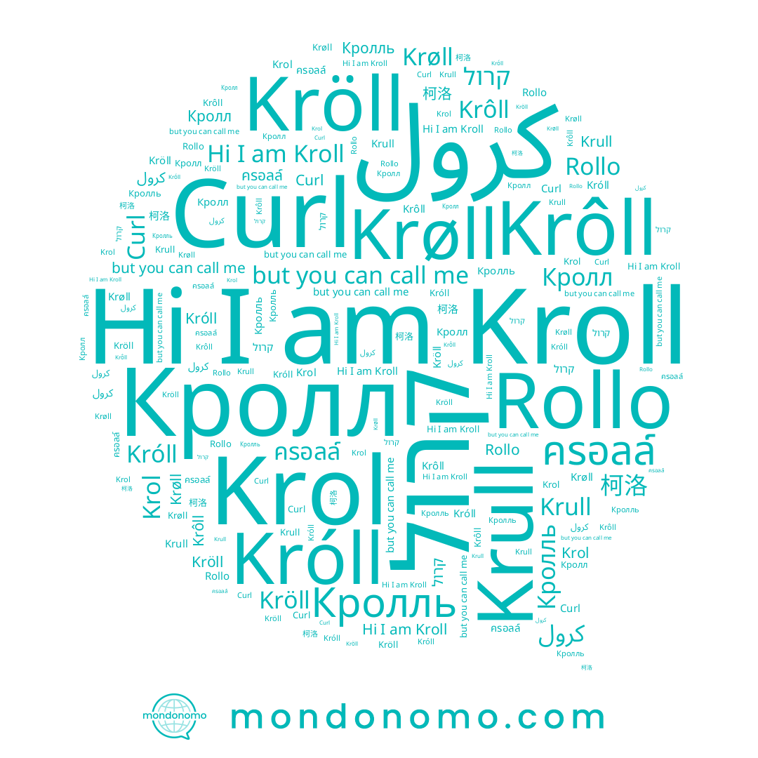 name Krol, name Króll, name ครอลล์, name Krull, name Curl, name Krôll, name 柯洛, name Krøll, name קרול, name Kröll, name Rollo, name Кролль, name Kroll, name Кролл