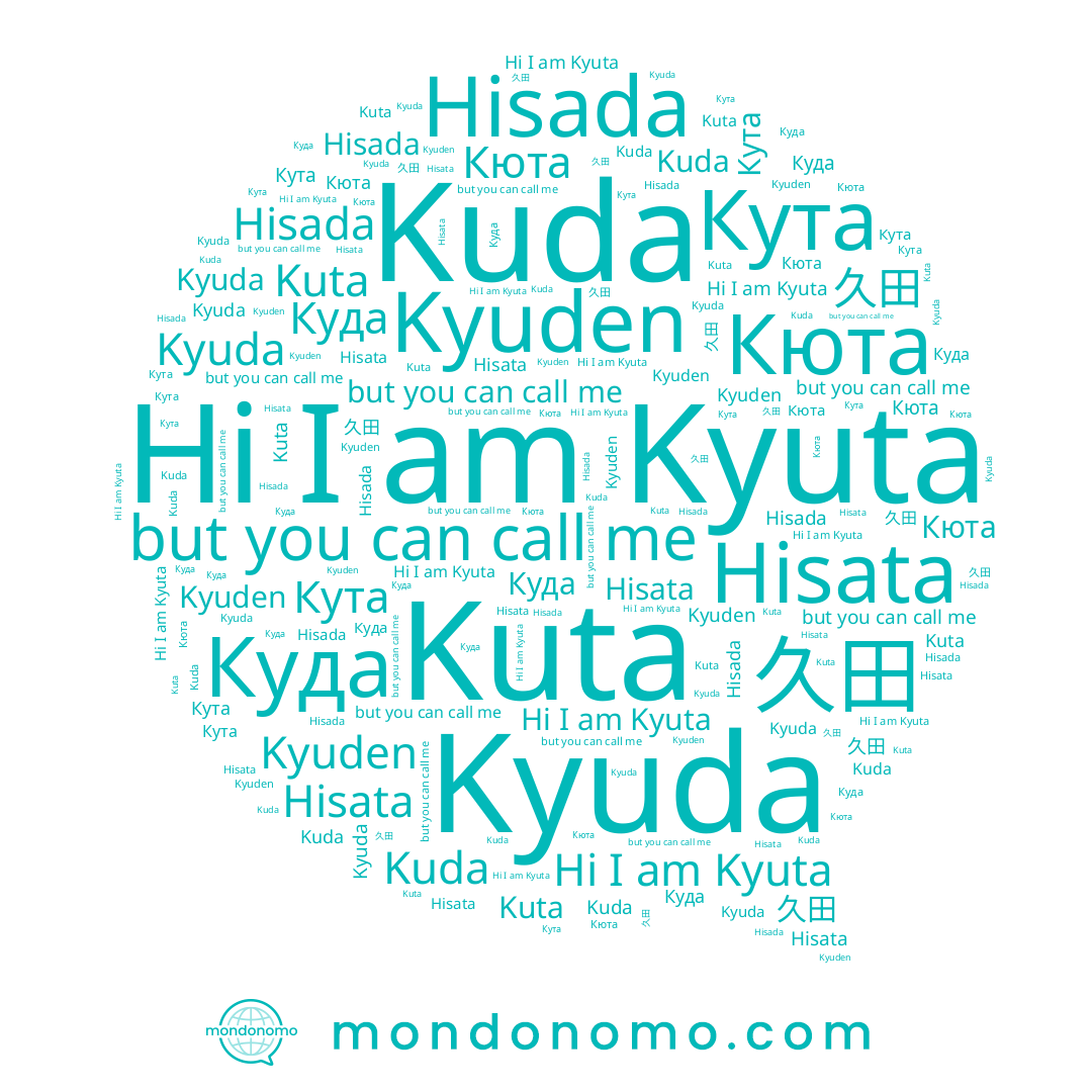 name Kyuta, name Kyuda, name 久田, name Hisada, name Hisata, name Kuda, name Куда, name Kuta, name Кута, name Кюта