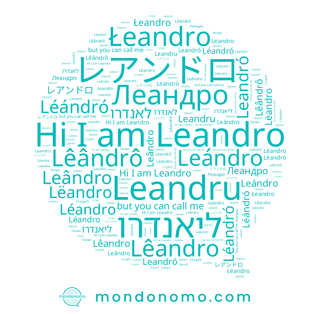 name Leandru, name לאנדרו, name Leândro, name Lêândrô, name Léandró, name Łeandro, name ליאנדרו, name Lêandro, name Léándró, name レアンドロ, name Léandro, name Leandro, name Леандро, name Leándro, name Lëandro, name Leandró