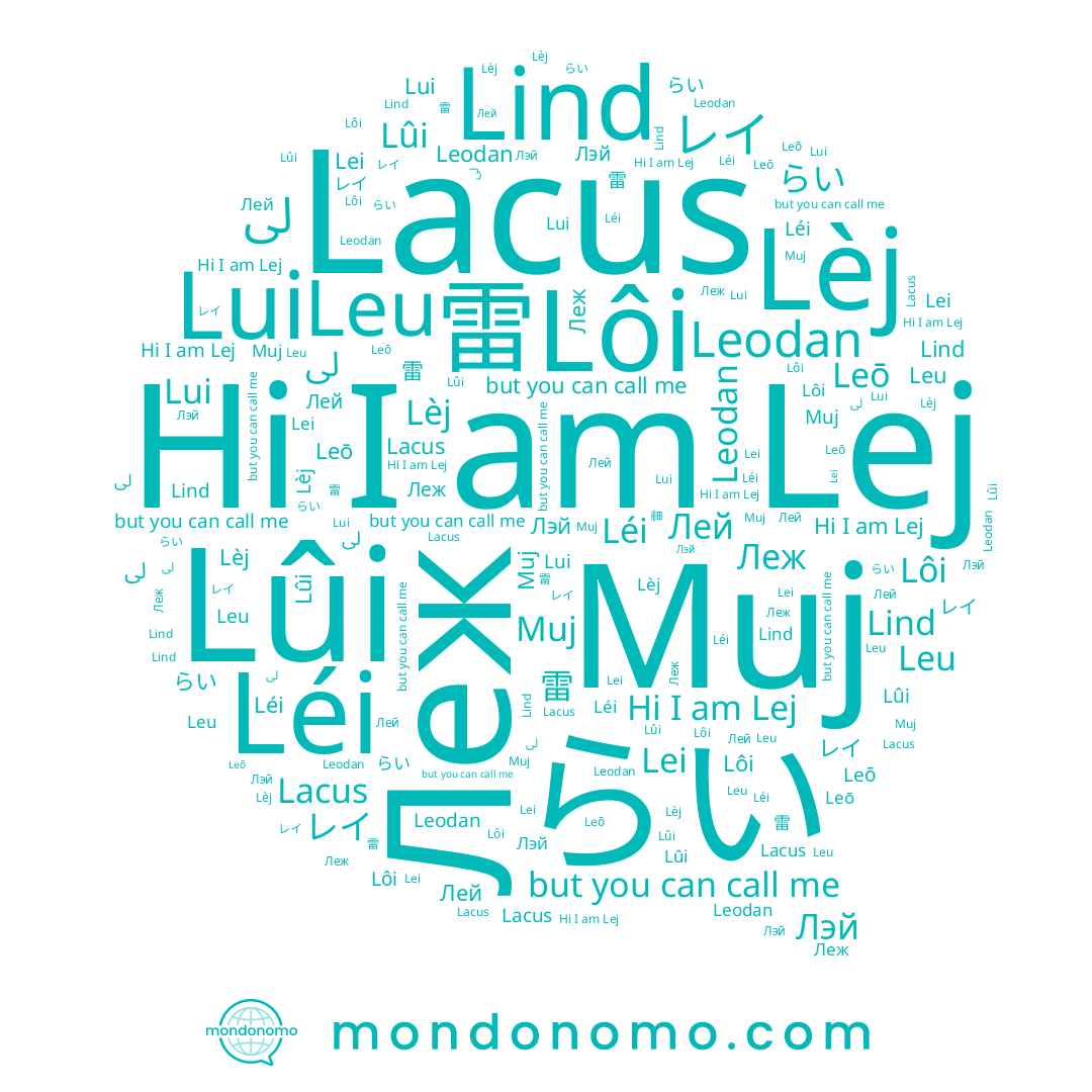 name Lei, name Lej, name らい, name Лэй, name Лей, name レイ, name Леж, name Lui, name Lèj, name Leō, name Lind, name Lôi, name Muj, name لی, name Lûi, name Léi, name 雷, name Leu, name Leodan