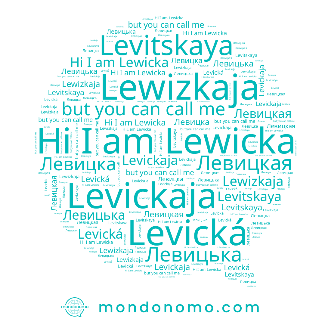 name Левицька, name Левицка, name Levitskaya, name Левицкая, name Levickaja, name Lewizkaja, name Lewicka