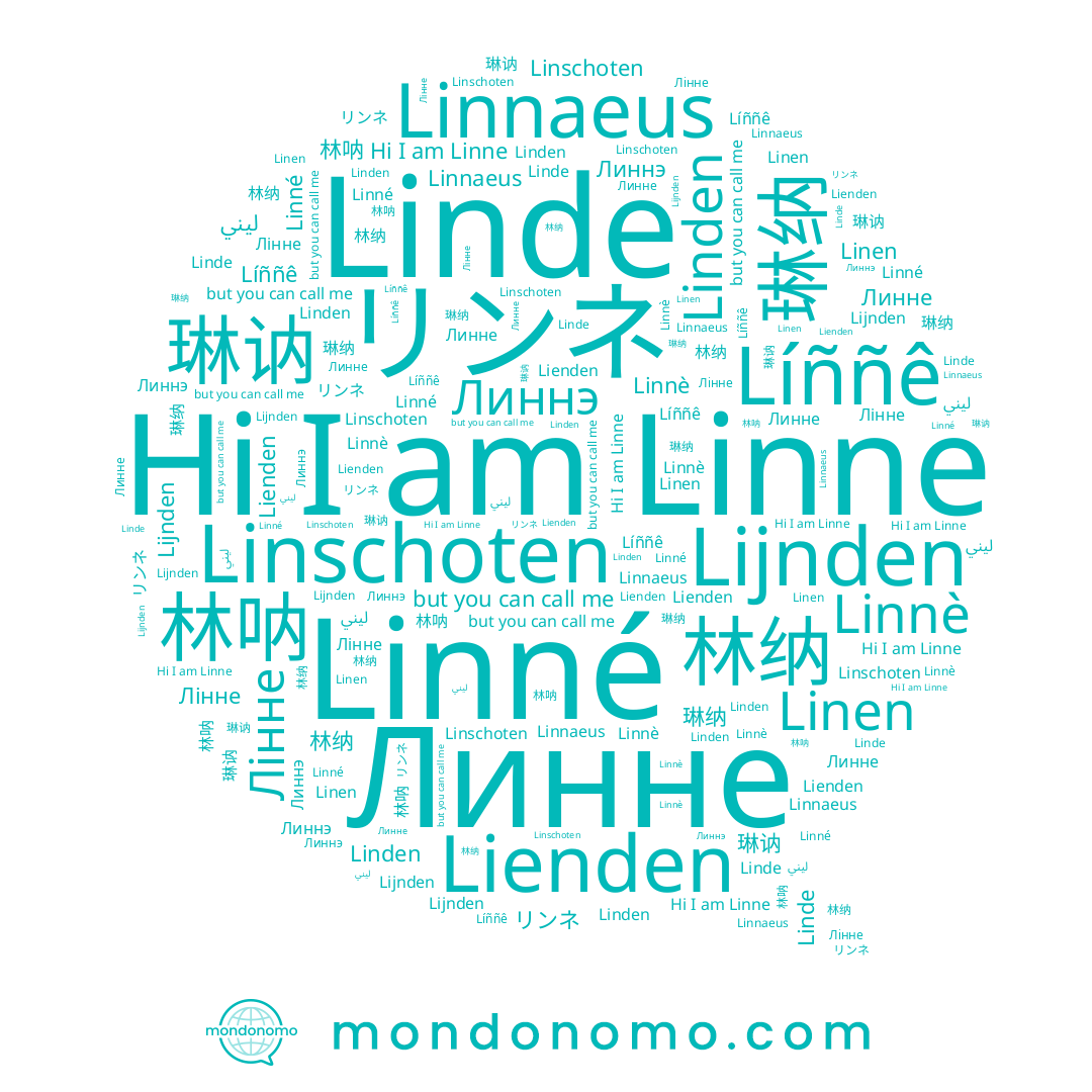 name Linde, name Linne, name リンネ, name ليني, name Линнэ, name Linen, name Linden, name Linné, name 琳纳, name Linnaeus, name Линне, name Лінне, name Líññê, name Linschoten, name 林纳, name 林呐, name Lienden, name Linnè, name 琳讷