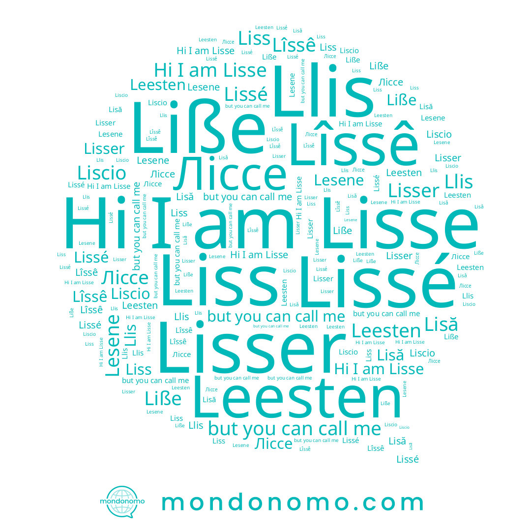 name Llis, name Leesten, name Lissé, name Lesene, name Liss, name Lîssê, name Lisse, name Liscio, name Ліссе, name Liße, name Lisser