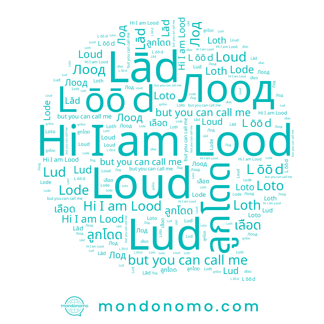 name Lād, name Loud, name Loto, name Loth, name ลูกโดด, name Lud, name Ｌōōｄ, name Lood, name Лоод, name Lode, name Лод, name เลือด