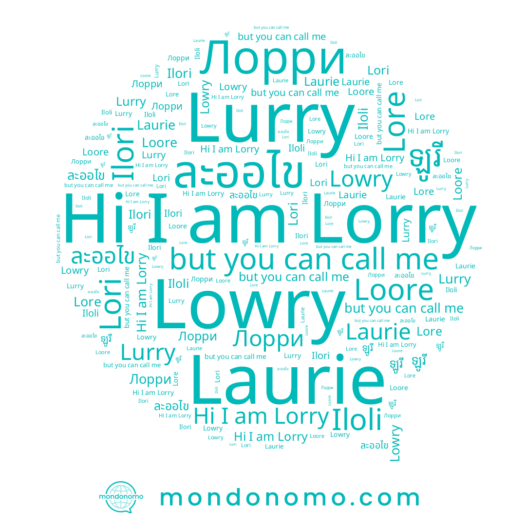 name Loore, name Lowry, name Lore, name Lori, name ละออไข, name Lurry, name Laurie, name Iloli, name Лорри, name Ilori, name Lorry, name ឡូរី