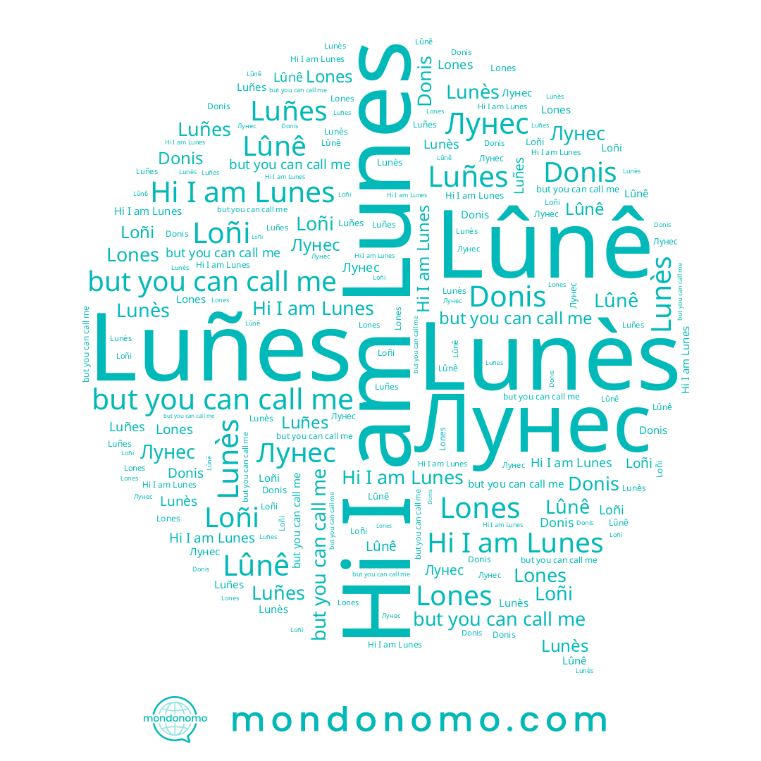 name Lûnê, name Lunes, name Lunès, name Luñes, name Лунес, name Lones, name Donis