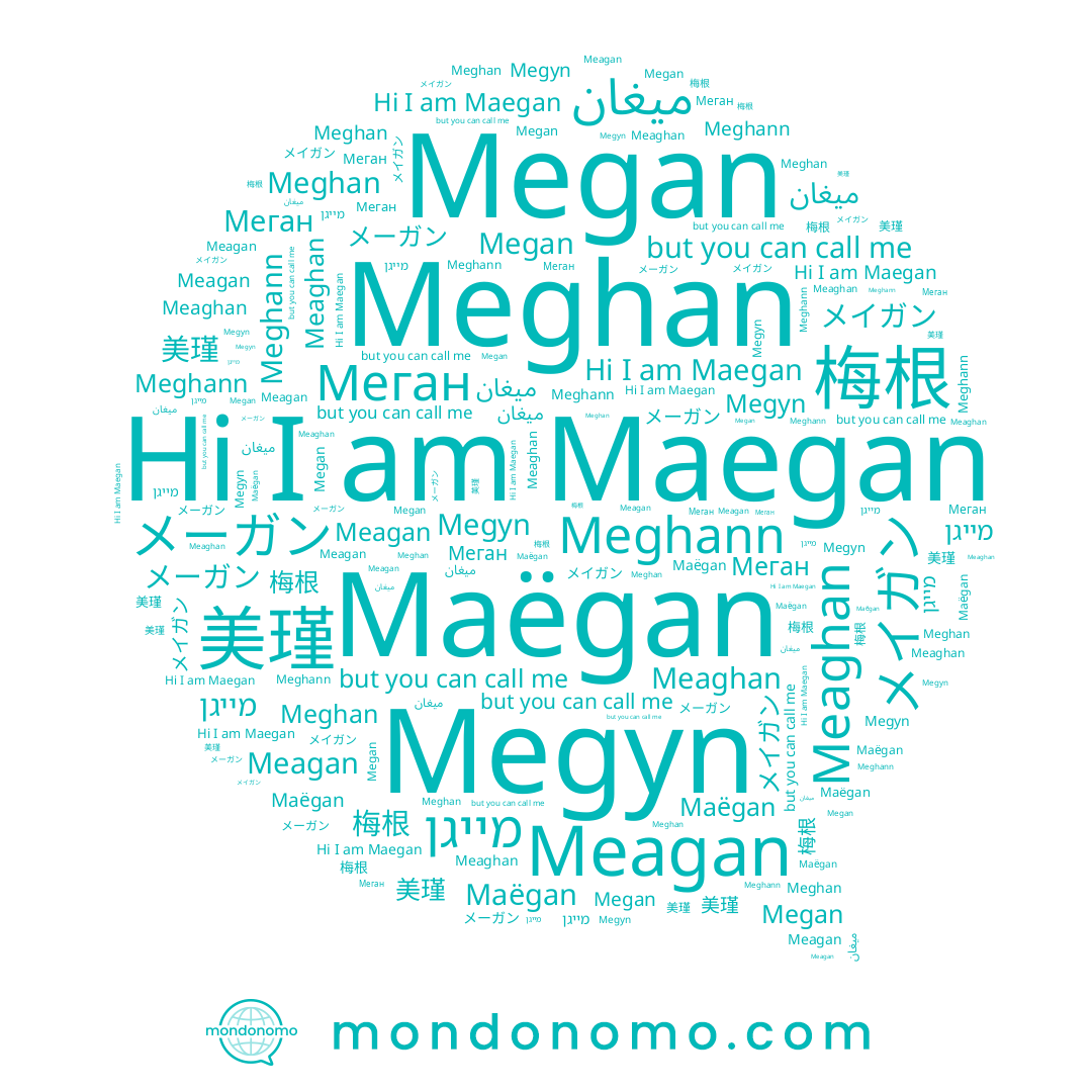 name 梅根, name Meagan, name Meaghan, name Megyn, name Maegan, name Meghann, name Megan, name Maëgan, name メイガン, name 美瑾, name Meghan, name ميغان, name メーガン, name Меган, name מייגן