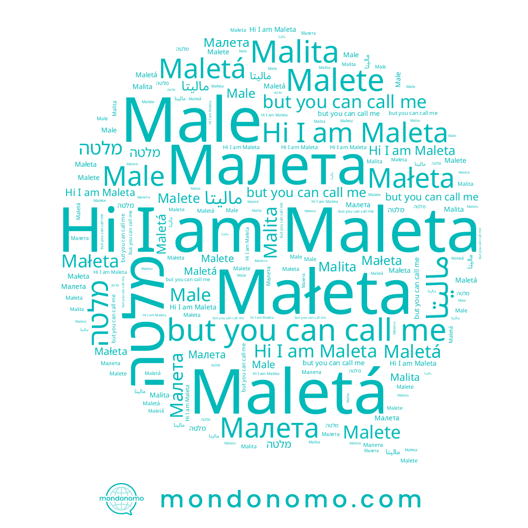 name Małeta, name Male, name Malita, name Maleta, name Maletá, name Malete, name Малета
