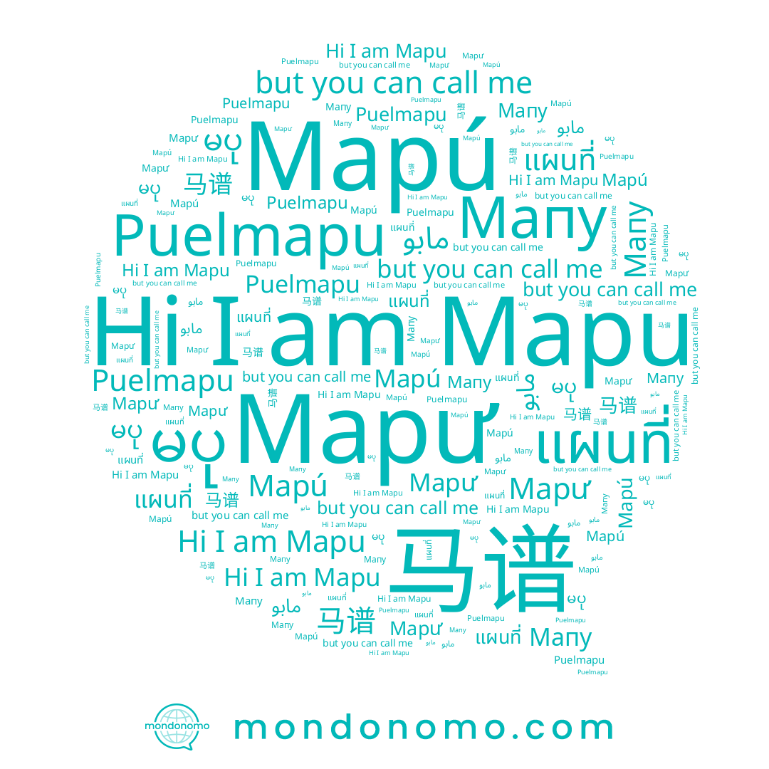 name မပု, name 马谱, name مابو, name Mapư, name Мапу, name Mapu, name Puelmapu, name แผนที่, name Mapú