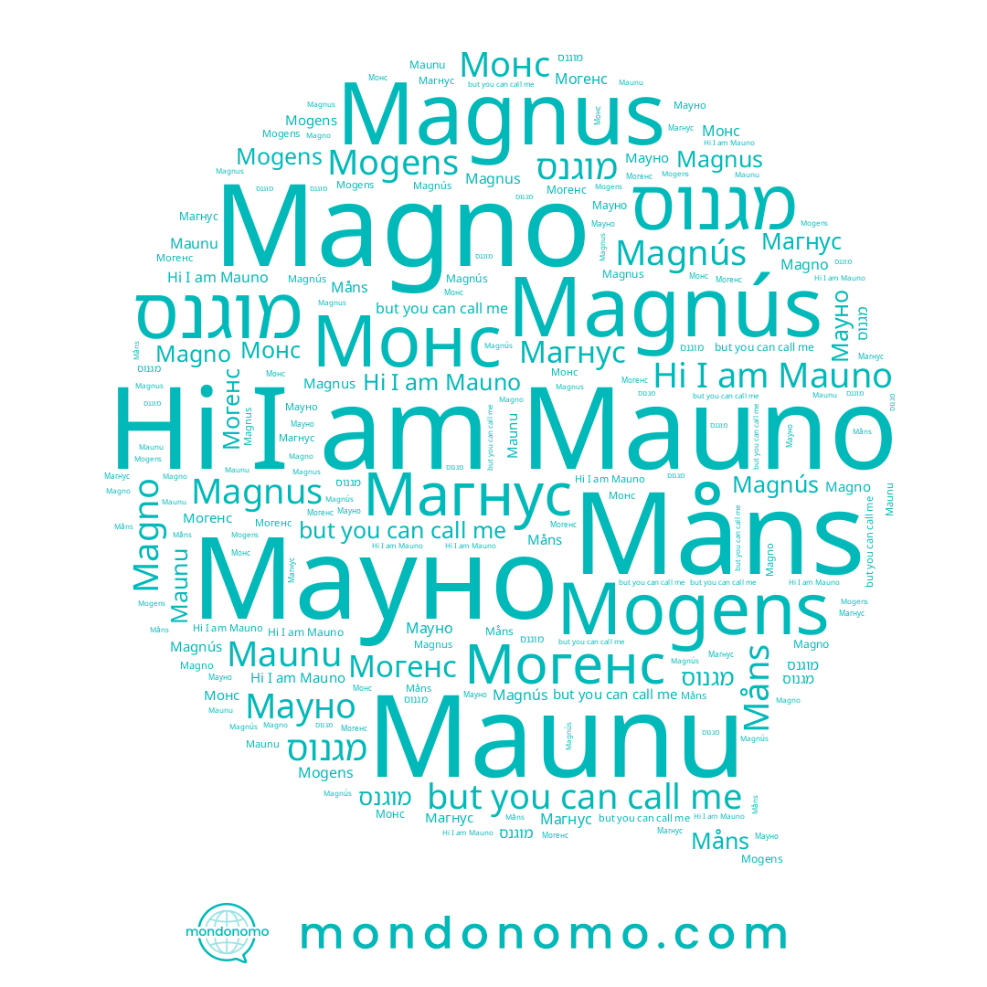 name Magno, name Magnus, name Måns, name Mogens, name Maunu, name Могенс, name Монс, name Магнус, name מוגנס, name Magnús, name Мауно, name מגנוס, name Mauno