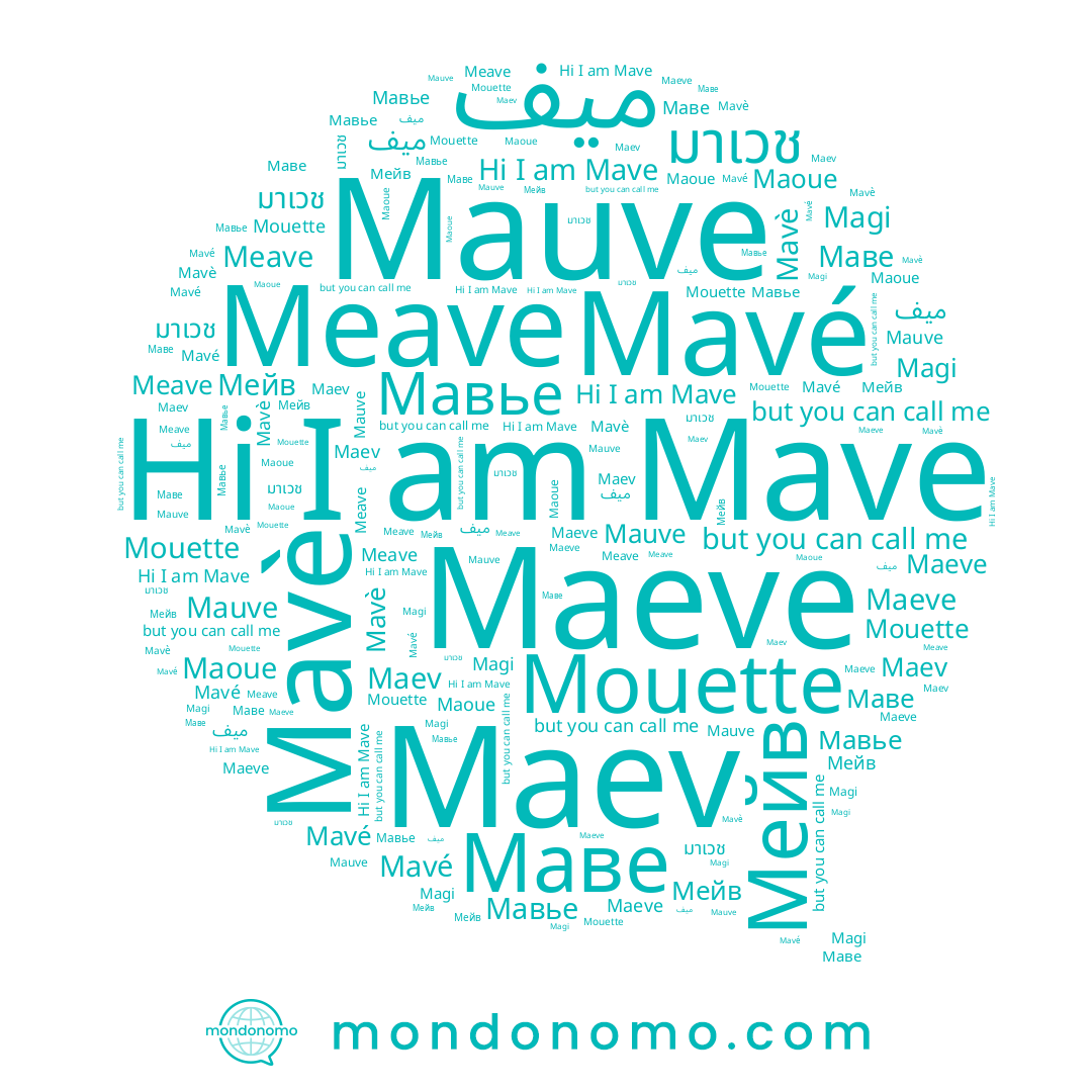 name Mouette, name Маве, name Mauve, name Mavè, name Мавье, name ميف, name มาเวช, name Magi, name Mave, name Meave, name Maoue, name Mavé, name Мейв, name Maev, name Maeve