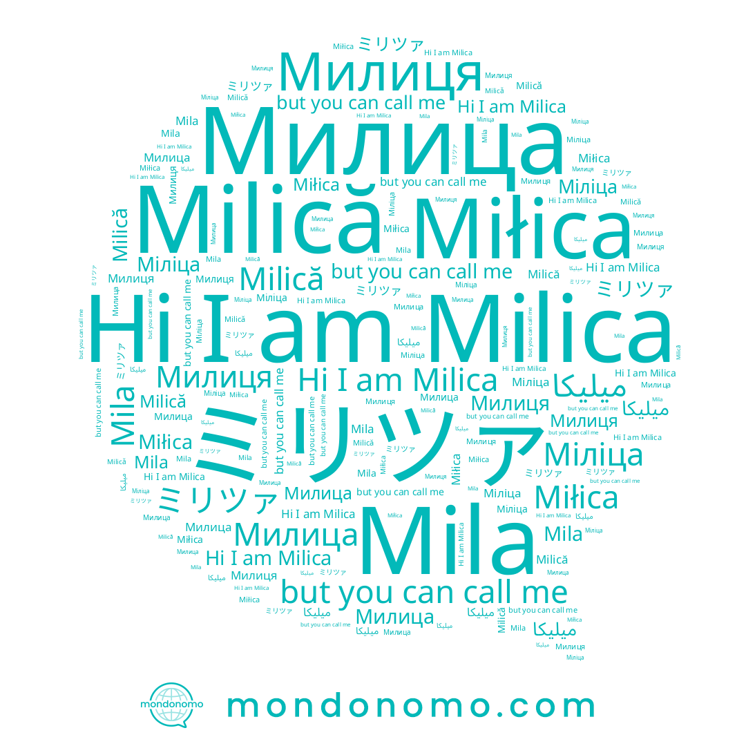 name Милица, name Mila, name Miłica, name Міліца, name Milica, name Милиця