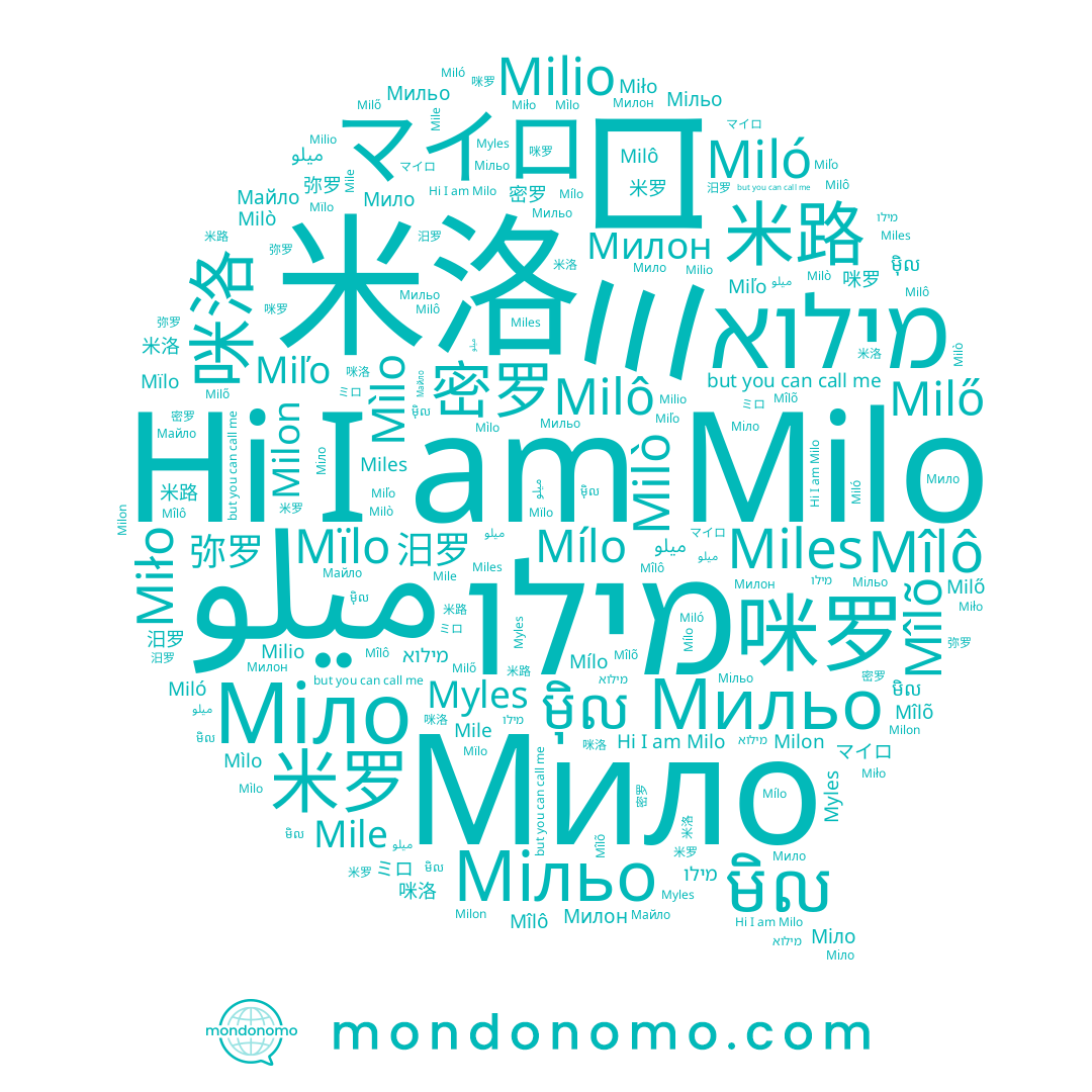 name Milő, name Mílo, name 米路, name Milo, name Мило, name Milon, name Miło, name מילו, name ម៉ិល, name Milio, name Miles, name Mîlô, name មិល, name 米罗, name Mïlo, name 汨罗, name Мильо, name ميلو, name Мільо, name 咪洛, name Милон, name Miľo, name ミロ, name Mîlõ, name Milò, name 咪罗, name Mile, name מילוא, name Mìlo, name Milô, name 弥罗, name 密罗, name Майло, name 米洛, name میلو, name Miló, name マイロ, name Myles