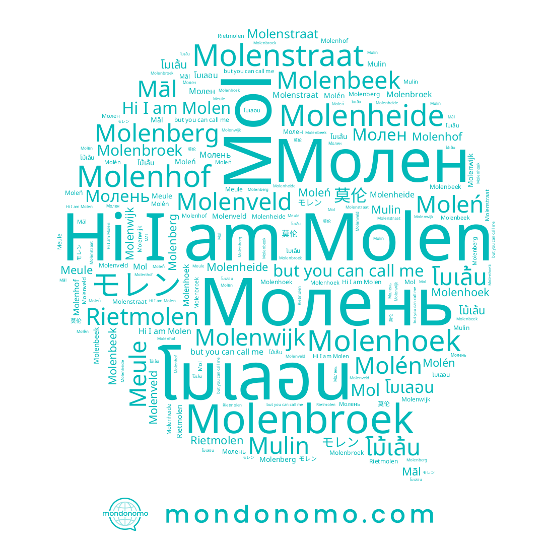 name โมเล้น, name Molenwijk, name Moleń, name Molenberg, name Molenbroek, name 莫伦, name モレン, name Mulin, name Mol, name Meule, name Молень, name Molenhof, name Molén, name Molenveld, name Молен, name Māl, name Molen, name โมเลอน, name Rietmolen
