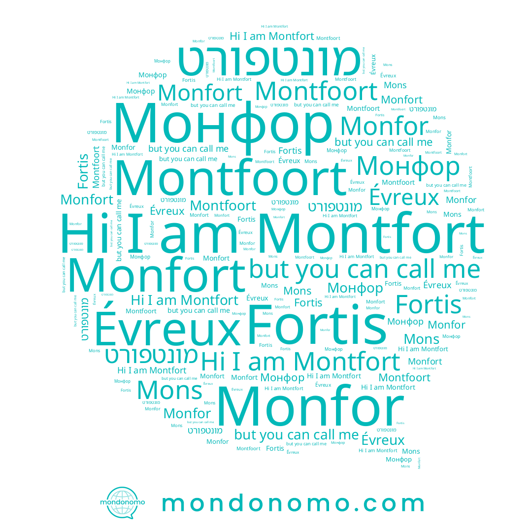 name Évreux, name Monfort, name Monfor, name Mons, name 마리아, name Fortis, name מונטפורט, name Montfoort, name Montfort, name Монфор
