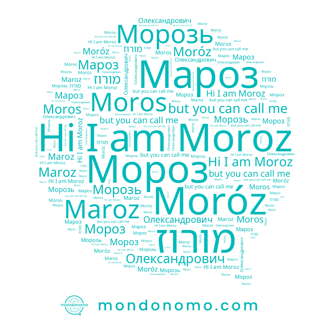 name Морозь, name מורוז, name Maroz, name Moróz, name Moroz, name Мароз, name Moros, name Мороз