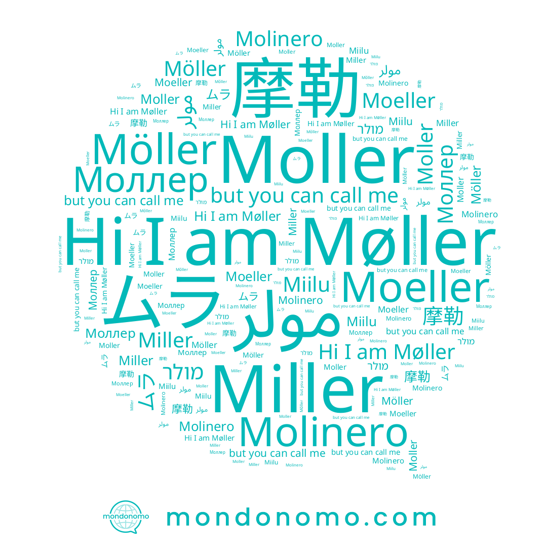 name Moller, name 摩勒, name מולר, name Miilu, name Miller, name Møller, name Molinero, name Moeller, name مولر, name Моллер, name ムラ, name Möller