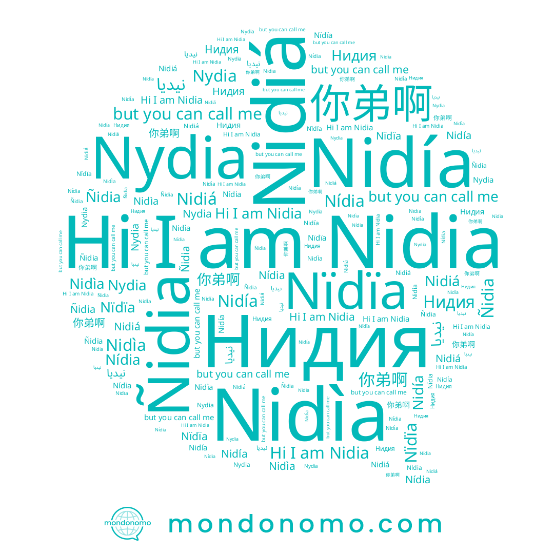 name Nidía, name 你弟啊, name Ñidia, name Nidìa, name Nydia, name Nídia, name Nidiá, name نيديا, name Нидия, name Nïdïa, name Nidia