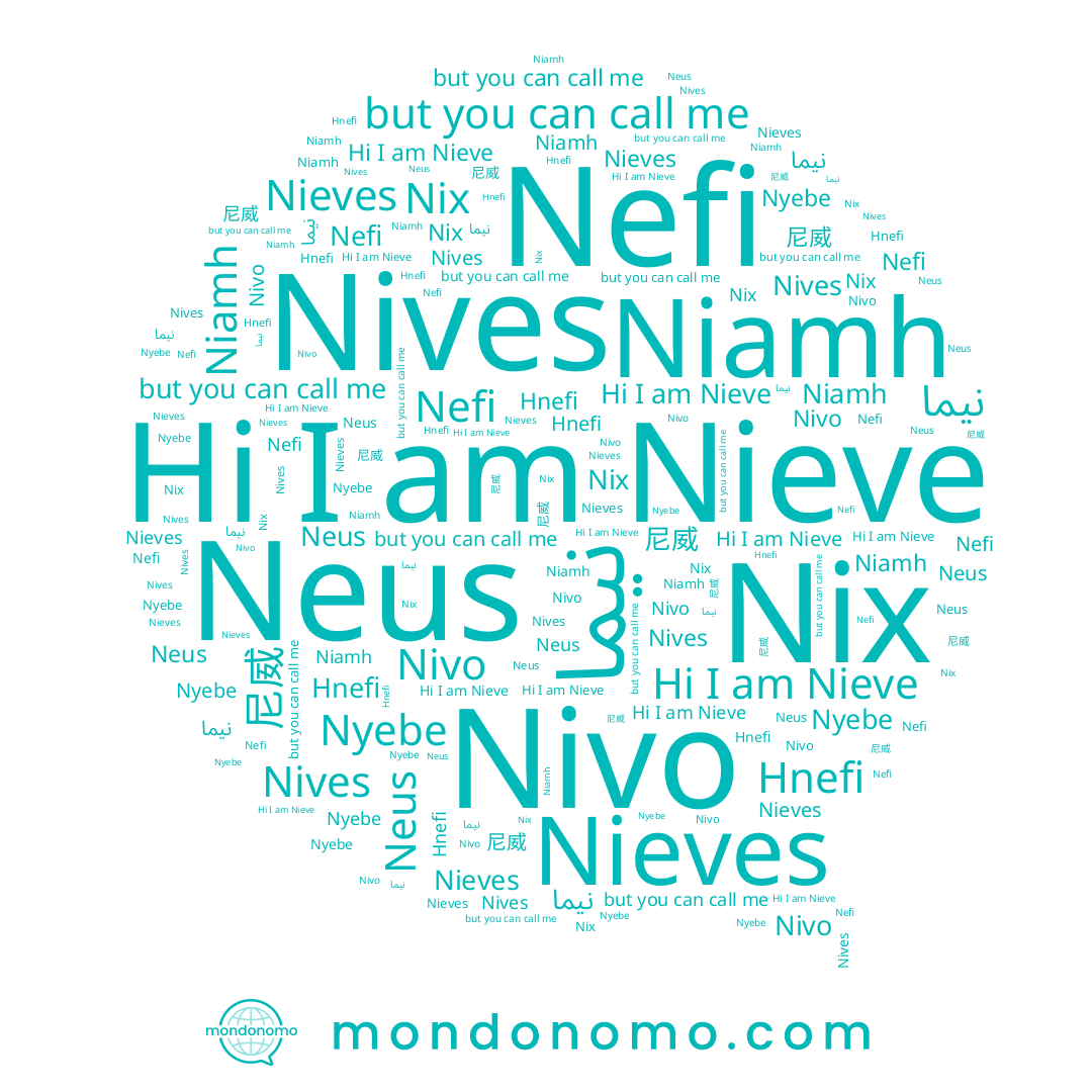 name Niamh, name Nieve, name Nix, name Nives, name Nefi, name Nieves, name Nivo, name 尼威, name Nyebe, name نيما, name Neus