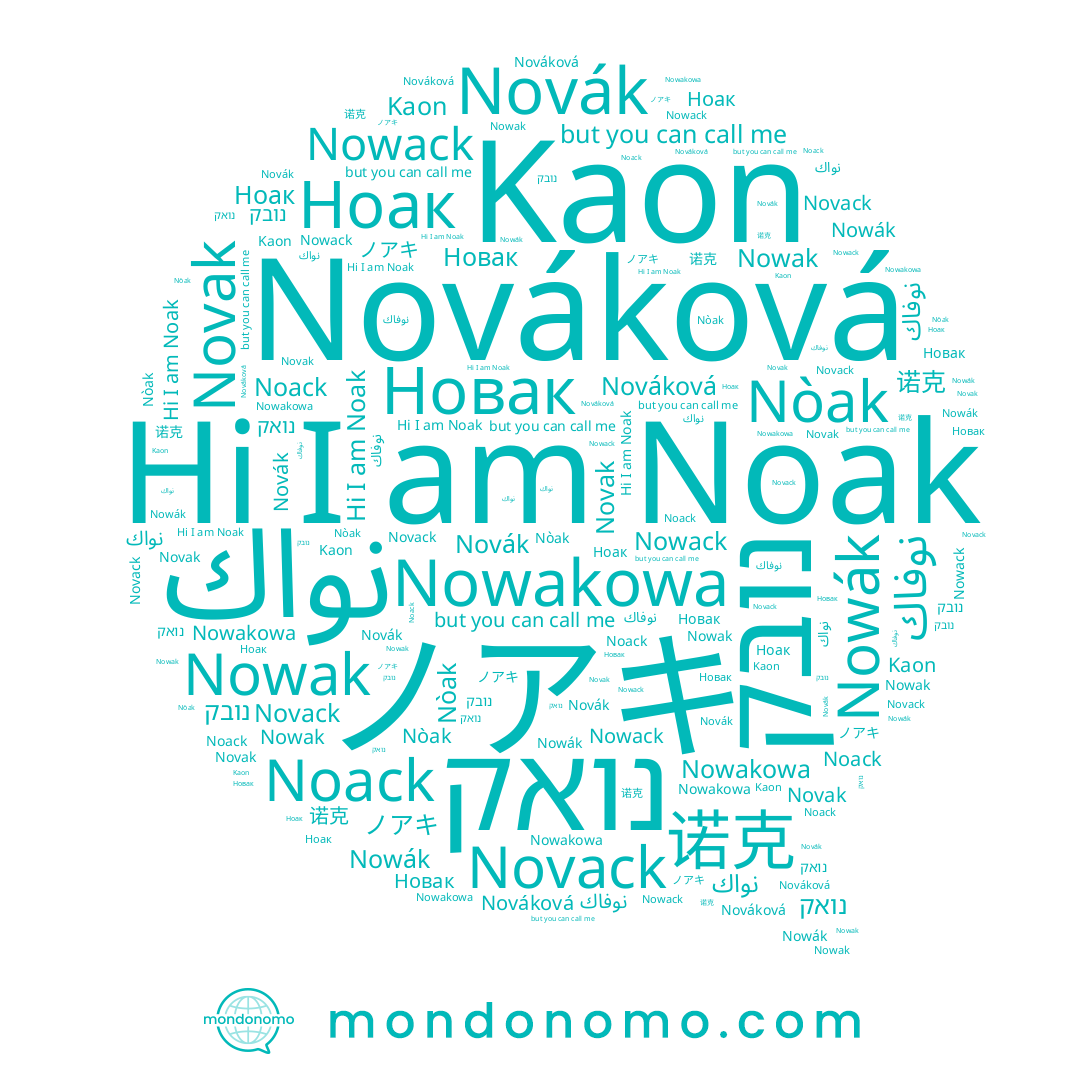 name נובק, name Ноак, name Nováková, name Noack, name 诺克, name Kaon, name نواك, name نوفاك, name Nowak, name Novák, name Noak, name Novak, name Nowakowa, name נואק, name Новак, name ノアキ, name Nowack, name Nòak, name Novack, name Nowák