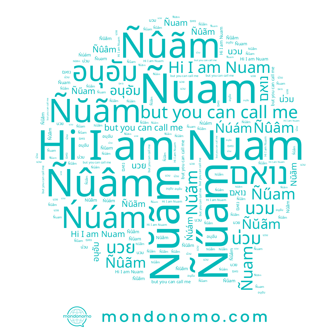 name Ñûâm, name Ñûãm, name Ñűam, name นวย, name Ñuam, name Ńúám, name Ñŭãm, name อนุอัม, name נואם, name Nuam, name Nŭãm, name นวม