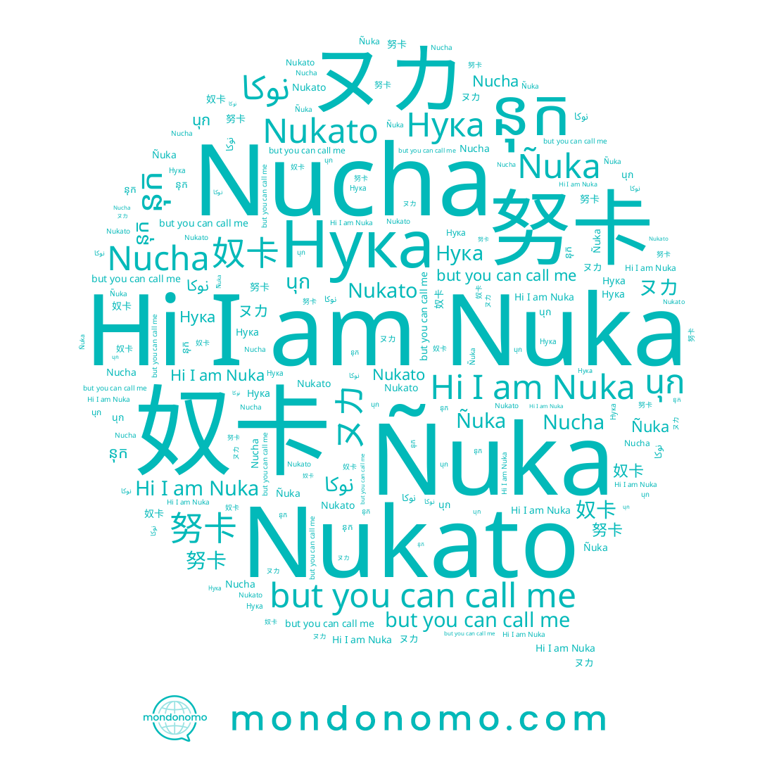 name Ñuka, name ヌカ, name 奴卡, name Nucha, name Нука, name នុក, name Nukato, name นุก, name 努卡, name Nuka