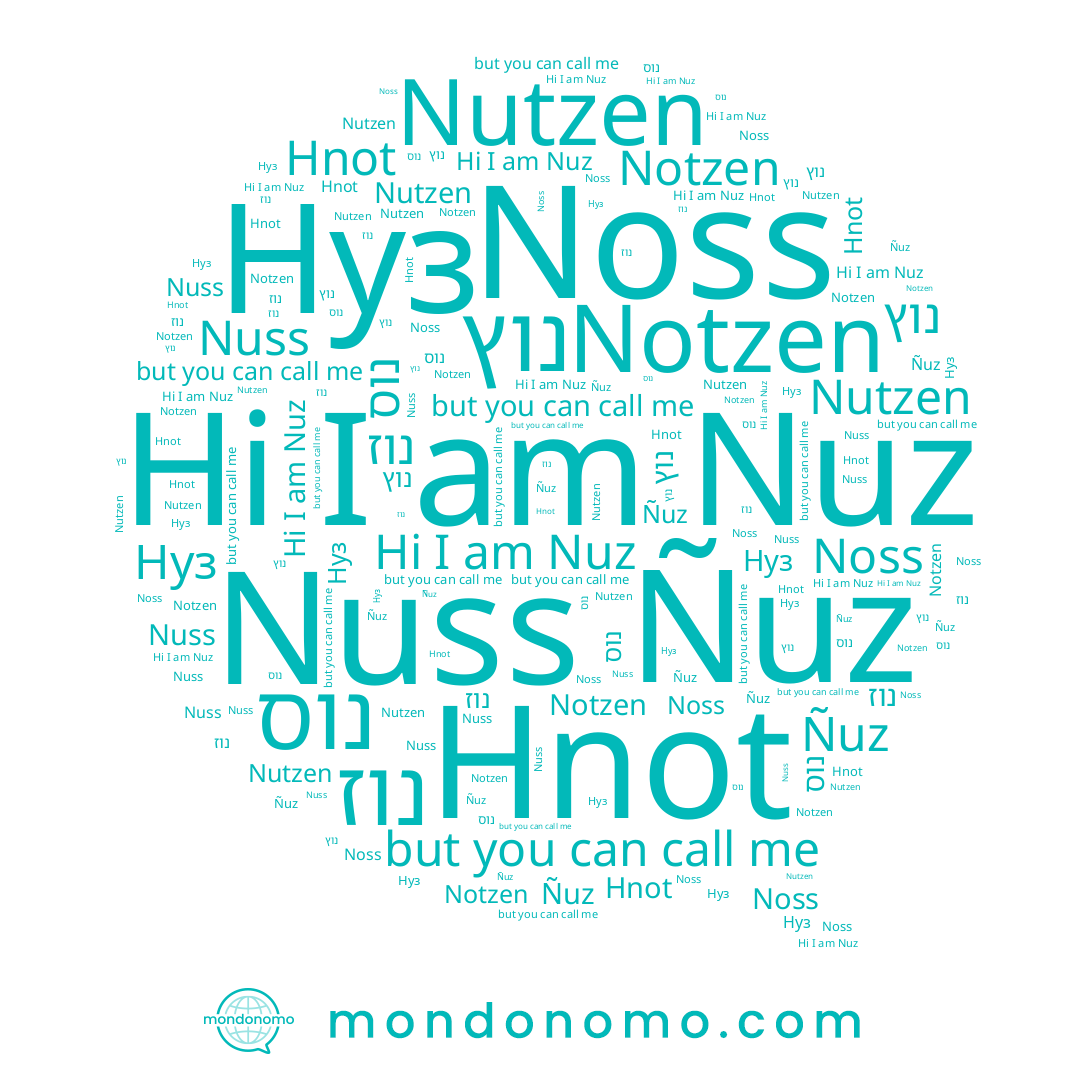 name Ñuz, name Noss, name נוז, name Nuz, name Нуз, name Hnot, name Notzen, name נוס, name Nuss, name נוץ
