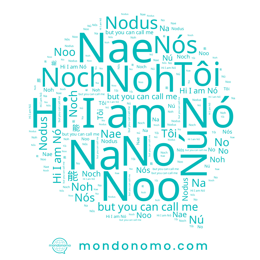 name Noch, name Nú, name Noh, name Tôi, name Na, name Nae, name Nó, name Noo, name No, name 能