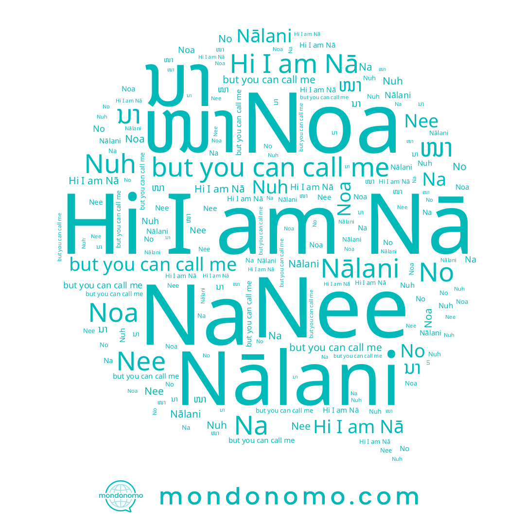 name ນາ, name Nee, name ໜາ, name Na, name Nuh, name Nā, name Noa, name No, name Nālani