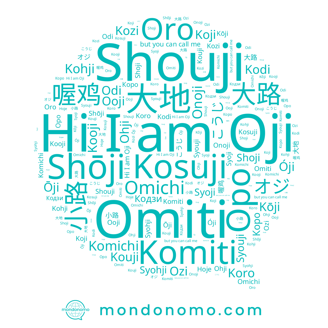 name Ooji, name Kouji, name Oro, name Shōji, name Kooji, name Omiti, name Ozi, name Коро, name Syoji, name Oji, name 喔鸡, name Kosuji, name 大路, name Odi, name Syouji, name Koro, name Shoji, name Omichi, name Кодзи, name Syohji, name Komichi, name Kozi, name Koji, name Komiti, name 大地, name こうじ, name Kodi, name Óji, name Оро, name Ohji, name Hoje, name 小路, name Kōji, name オジ, name Onoji, name Kohji