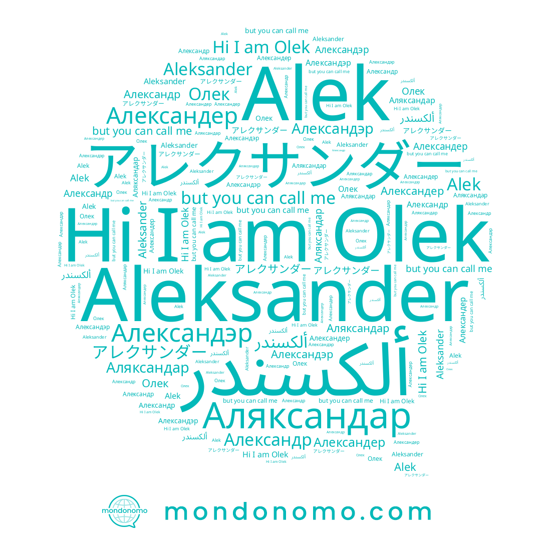 name Alek, name Aleksander, name アレクサンダー, name Александр, name ألكسندر, name Александер, name Olek, name Александэр