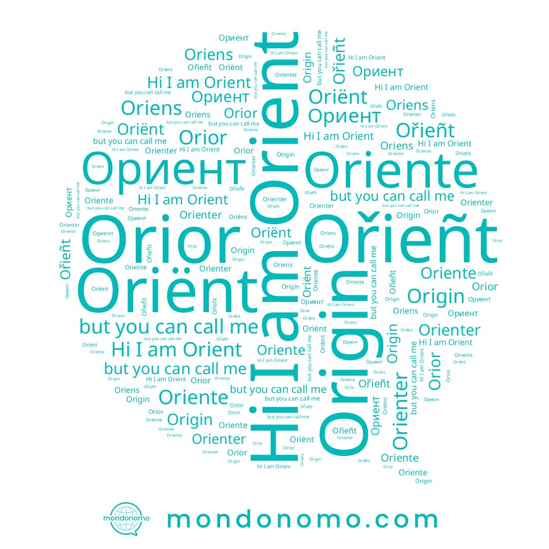 name Oriente, name Orient, name Ořieñt, name Orienter
