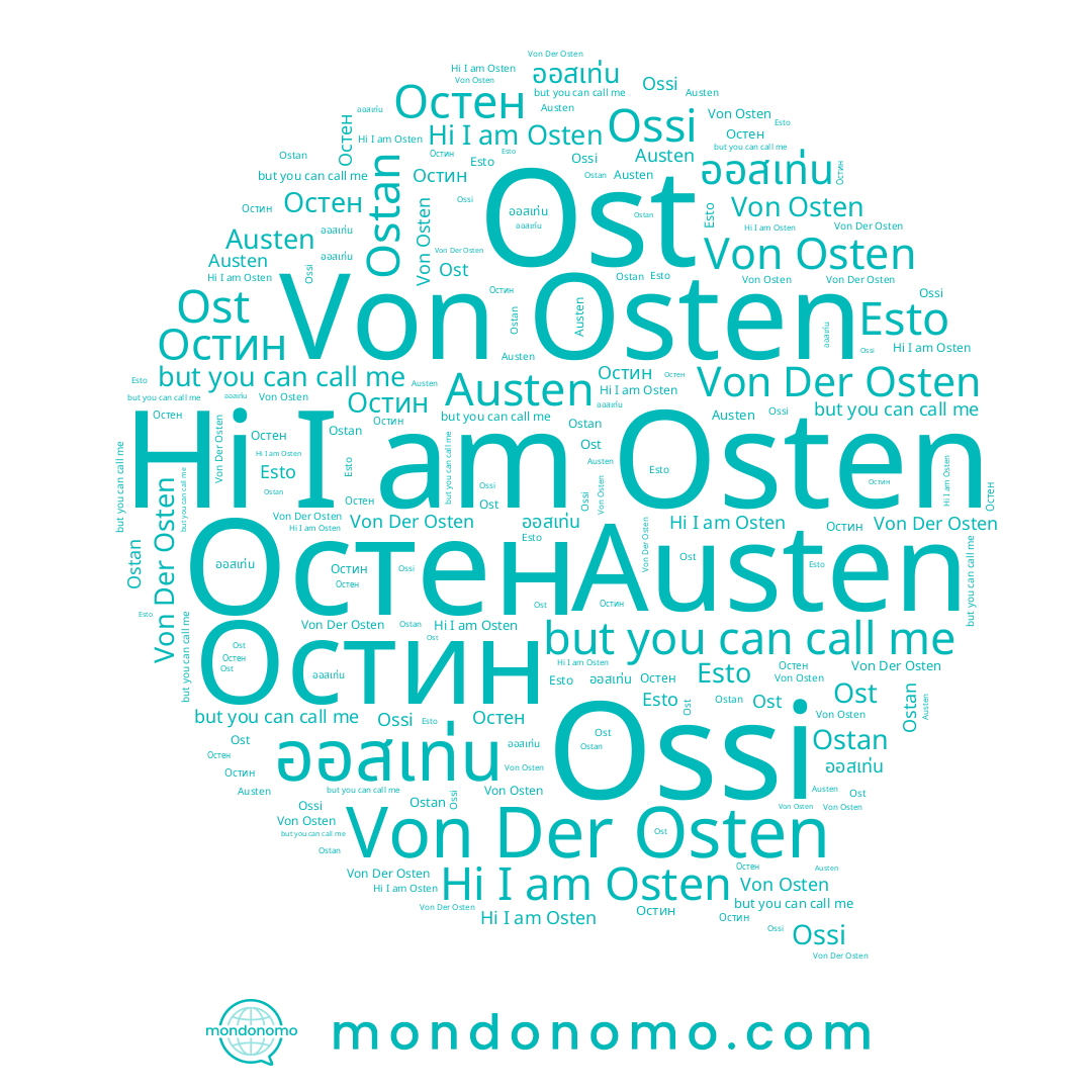 name ออสเท่น, name Esto, name Ossi, name Von Der Osten, name Остен, name Ost, name Austen, name Ostan, name Остин, name Osten